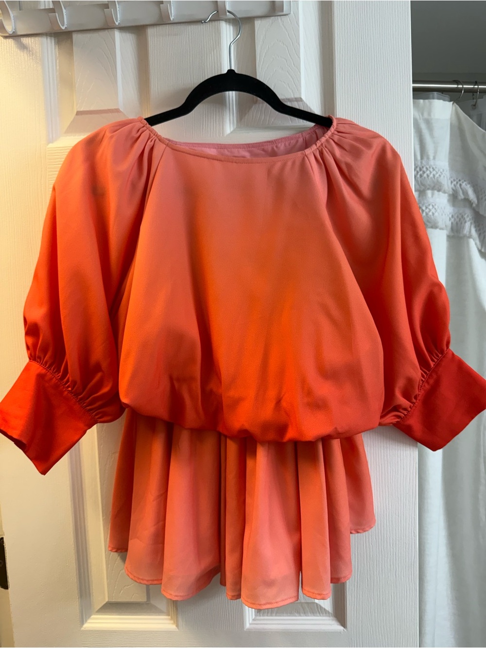Women's Coral Peplum Tunic Top - Emily McCarthy